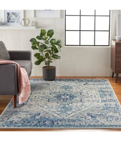 Nourison Tranquil(Traql) - Tra06 Ivory Light Blue Area Rug 4 ft. X 6 ft. Rectangle