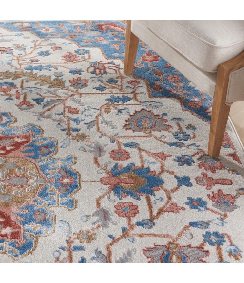 Elation Area Rug Nourison Elation Area Rug ETN09 Ivory Blue 9' x 12'