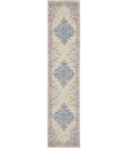 Nourison Home Grafix GRF14 Ivory Pink 2 ft. 3 in. X 12 ft. Area Rug