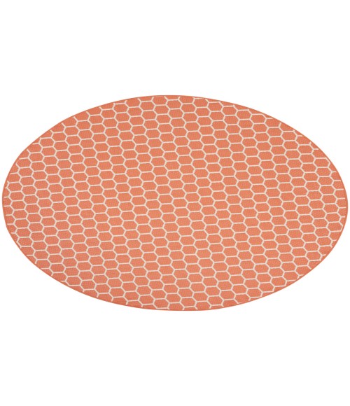 Nourison Reversible Indoor Outdoor Coral RVB01 8 ft. Round Rug