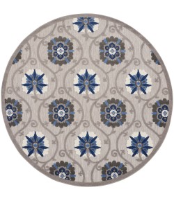 Nourison Home Aloha ALH19 Grey Blue 7 ft. 10 in. Round Area Rug