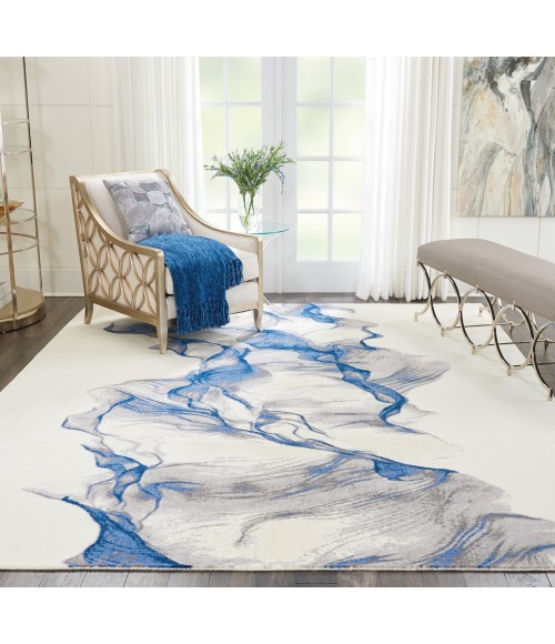 Nourison Twilight Area Rug TWI27 Ivory/Blue 8'6" x 11'6"
