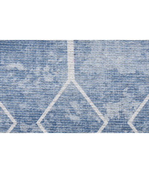 Nicole Curtis Machine Washable Series 1 Blue SR107 5 ft. 3 in. X 7 ft. 3 in. Rectangle Rug