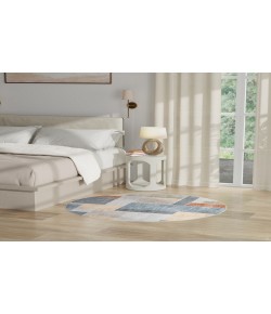 Nourison Astra Machine Washable Multicolor ASW09 5 ft. 3 in. Round Rug