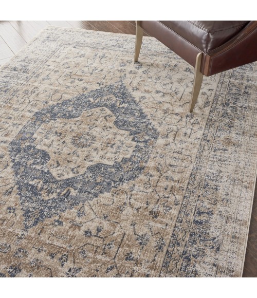 kathy ireland Home Malta Area Rug MAI11-Ivory/Blue