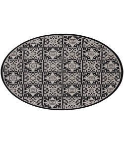 Nourison Aloha Black White ALH34 7’10” Round Rug