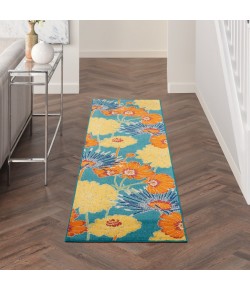 Nourison Allur - Alr06 Turquoise/Multicolor Area Rug 2 ft. 3 X 7 ft. 6 Rectangle