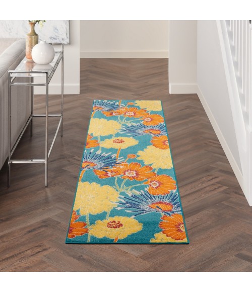 Nourison Allur Area Rug ALR06-Turquoise Multicolor