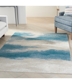 Nourison Maxell - Mae06 Ivory Teal Area Rug 5 ft. 3 in. X 7 ft. 3 in. Rectangle