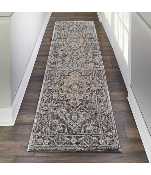 Nourison MOROCCAN CELEBRATION Area Rug kathy ireland Home Moroccan Celebration Runner Area Rug KI381-Navy