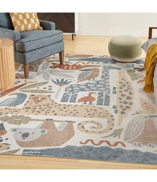 Nourison Astra Machine Washable Area Rug ASW01 Ivory