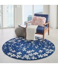 Nourison Tranquil Round Area Rug TRA04-Navy