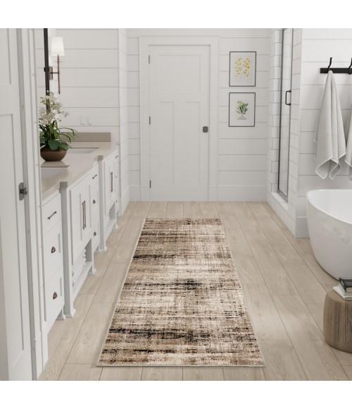Nourison Home Washable Decor Ivory Mocha Rug WSD08 2 ft. X 6 ft. Rectangle - Rugs Town Nourison Home Washable Decor Ivory Mocha WSD08 2 ft. X 6 ft. Rectangle Rug
