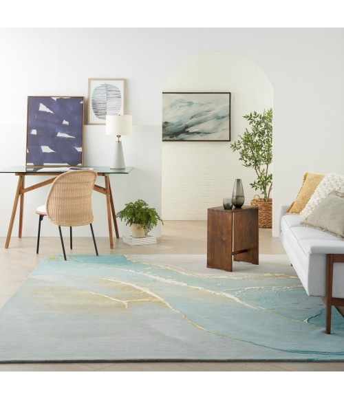 Nourison Prismatic Grey/Seafoam PRS27 4 ft. X 6 ft. Rect. Rug