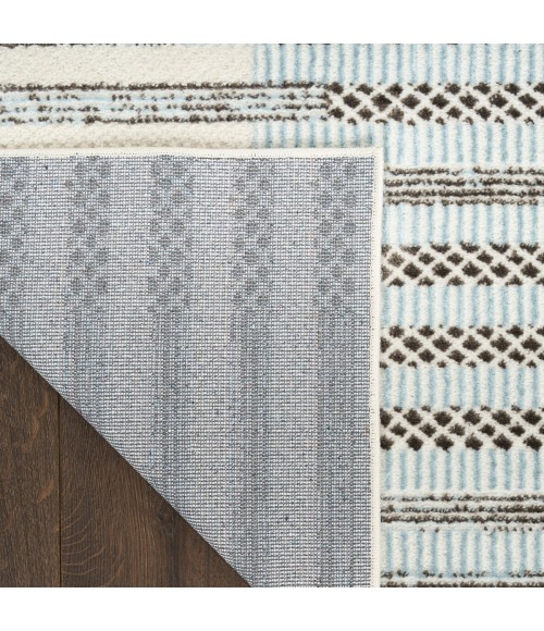 Nourison Nordic Ivory Blue NRC15 4 ft. X 6 ft. Rect. Rug