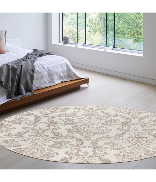 Nourison Jubilant Ivory Beige JUB09 8 ft. X Round Rug
