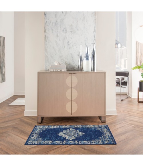 Nourison Grafix Area Rug GRF14-Navy Blue