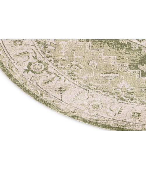 Nourison Astra Machine Washable Ivory Green ASW11 7 ft. 10 in. Round Rug