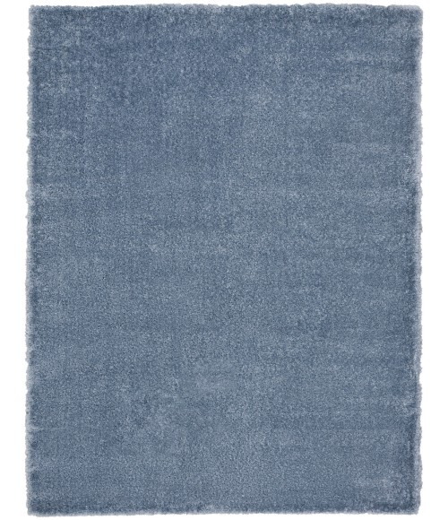 Nourison Luxurious Shag Light Blue LXR05 7 ft. 10 in. X 9 ft. 10 in. Rect. Rug