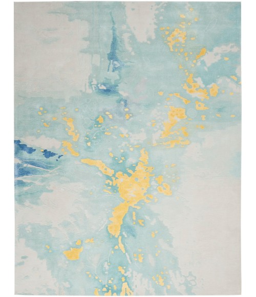 Nourison Prismatic Seafoam Gold PRS26 4 ft. X 6 ft. Rect. Rug