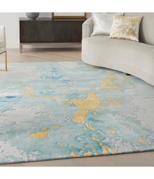 Nourison Prismatic Seafoam Gold PRS26 4 ft. X 6 ft. Rect. Rug