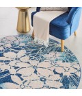 Nourison Tranquil Round Area Rug TRA08-Navy/Pink