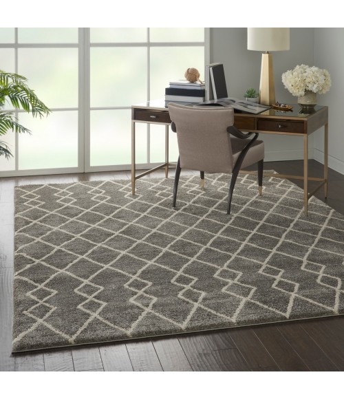Nourison Geometric Shag Silver GOS01 7 ft. 10 in. X 9 ft. 10 in. Rect. Rug