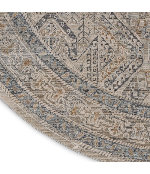 Nourison Nyle Ivory/Grey/Blue Rug NYE01 7’10” X Round - Rugs Town Nourison Nyle Ivory/Grey/Blue NYE01 7’10” X Round Rug