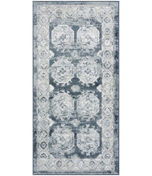 Nourison Dekor Grey Navy DEK01 2 ft. X 4 ft. Rect. Rug