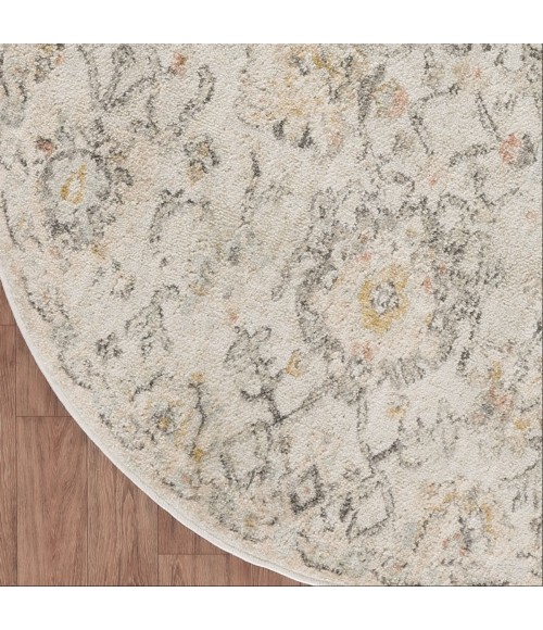 Nourison Oushak Home Grey OUS01 4 ft. X Round Rug