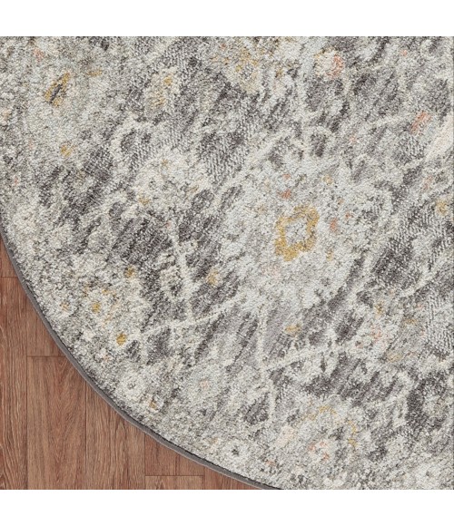 Nourison Oushak Home Charcoal OUS01 4 ft. X Round Rug