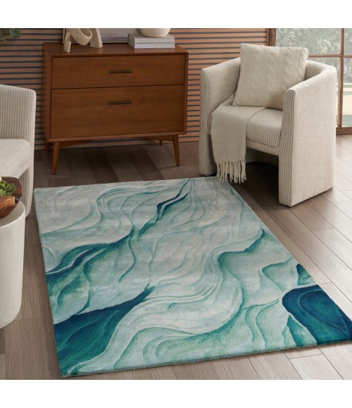 Nourison Prismatic Silver Green PRS42 4 ft. X 6 ft. Rect. Rug