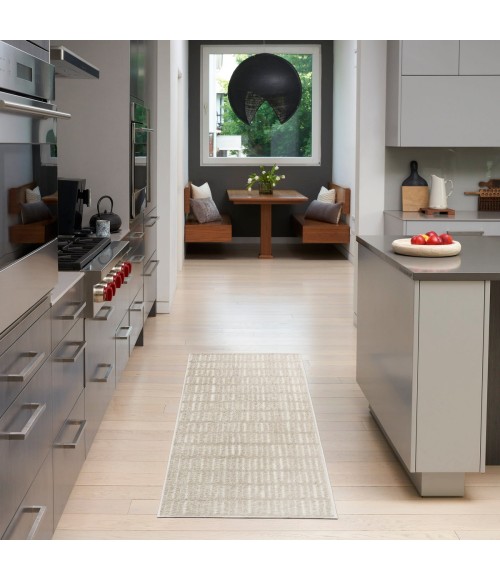 Nourison Cozy Modern Grey Ivory CMD03 2 ft. 2 in. X 6 ft. Rect. Rug