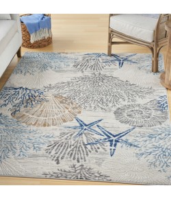 Nourison Pompeii Ivory Grey Blue PMP04 5 ft. 3 in. X 7 ft. 3 in. Rect. Rug