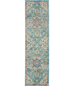 Nourison Passion - Psn25 Ivory Light Blue Area Rug 2 ft. 2 X 7 ft. 6 Rectangle