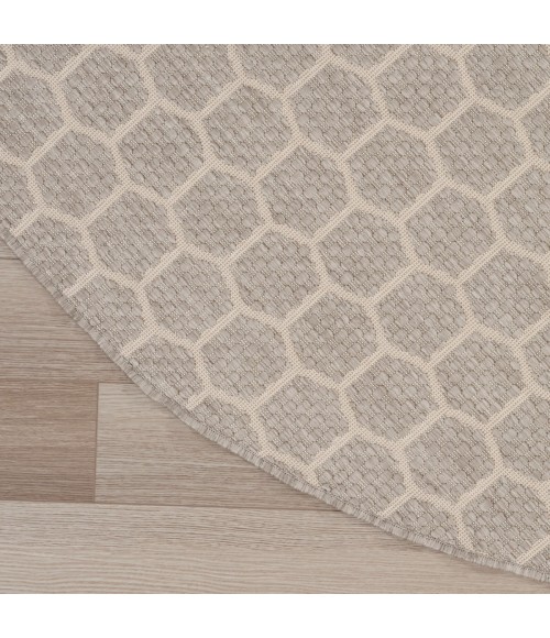 Nourison Twist Reversible Grey TWS01 8 ft. X Round Rug