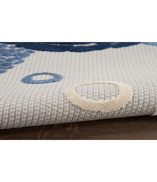 Nourison Aloha Navy Blue ALH27 7’10” Round Rug