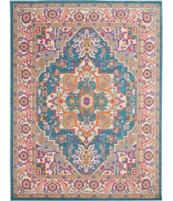 Nourison Passion - Psn20 Teal Multicolor Area Rug 6 ft. 7 X 9 ft. 6 Rectangle