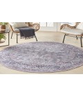 Nicole Curtis Machine Washable Series 1 Grey SR104 7 ft. 10 in. Round Rug