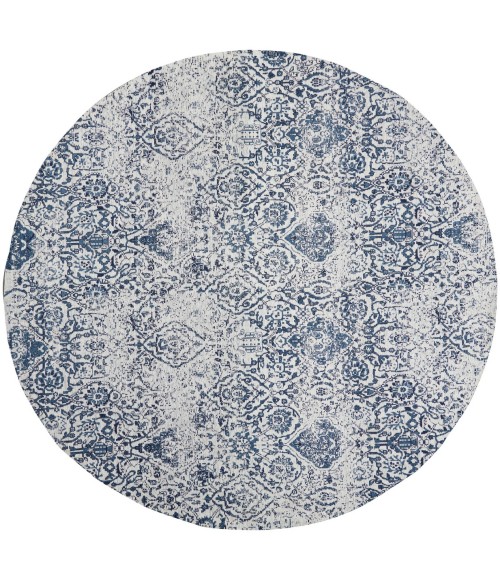 Nourison Damask Iory Navy DAS06 8 ft. x Round Rug