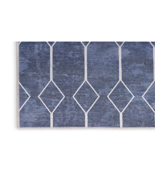 Nicole Curtis Machine Washable Series 1 Navy Rug SR107 2 ft. X 6 ft. Rectangle - Rugs Town Nicole Curtis Machine Washable Series 1 Navy SR107 2 ft. X 6 ft. Rectangle Rug