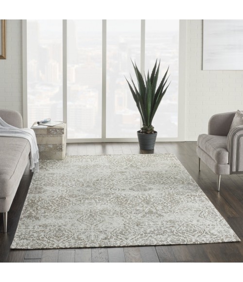 Nourison Damask White DAS06 6 ft. x 9 ft. Rect. Rug