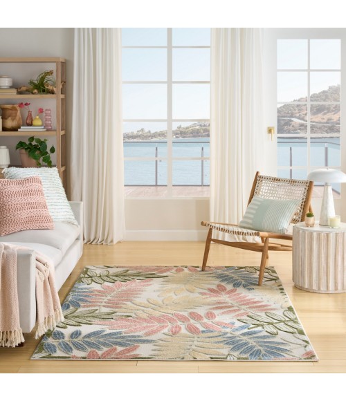 Nourison Aloha Ivory Rose ALH18 5 ft. 3 in. X 7 ft. 5 in. Rect. Rug