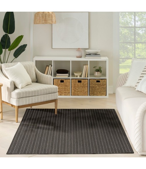 Nourison Horizon Indoor/Outdoor Black HOZ02 5 ft. X 7 ft. Rect. Rug