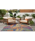 Nourison Aloha Navy Multicolor ALH18 5 ft. 3 in. X 7 ft. 5 in. Rectangle Rug