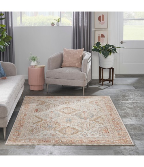 Nourison Petra Ivory Multicolor PTR01 3 ft. 11 in. X 5 ft. 11 in. Rect. Rug