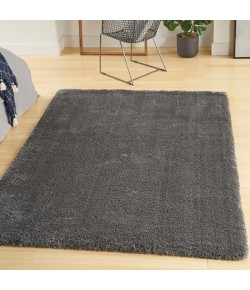 Nourison Luxurious Shag Grey LXR05 4 ft. X 6 ft. Rect. Rug