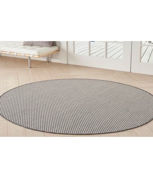 Nourison Courtyard Ivory/Charcoal COU01 4 ft. Round Rug