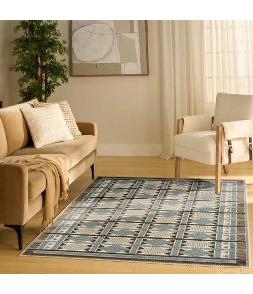 Nourison Nordic Blue NRC06 5 ft. X 7 ft. Rect. Rug