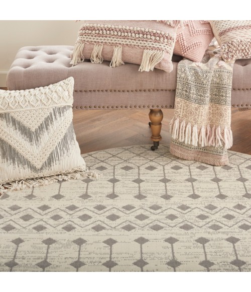 Nourison Grafix Round Area Rug GRF37-Ivory/Grey